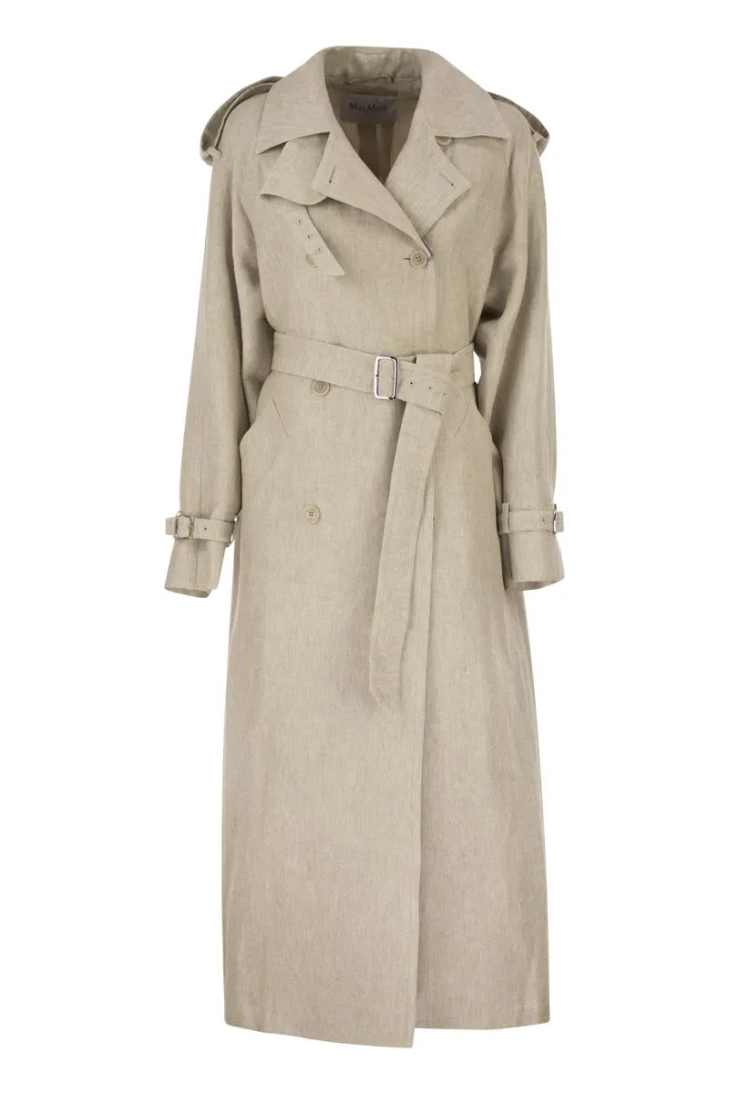 MXSPEDAGGI - LONG PURE LINEN TRENCH COAT sold by Lord & Taylor