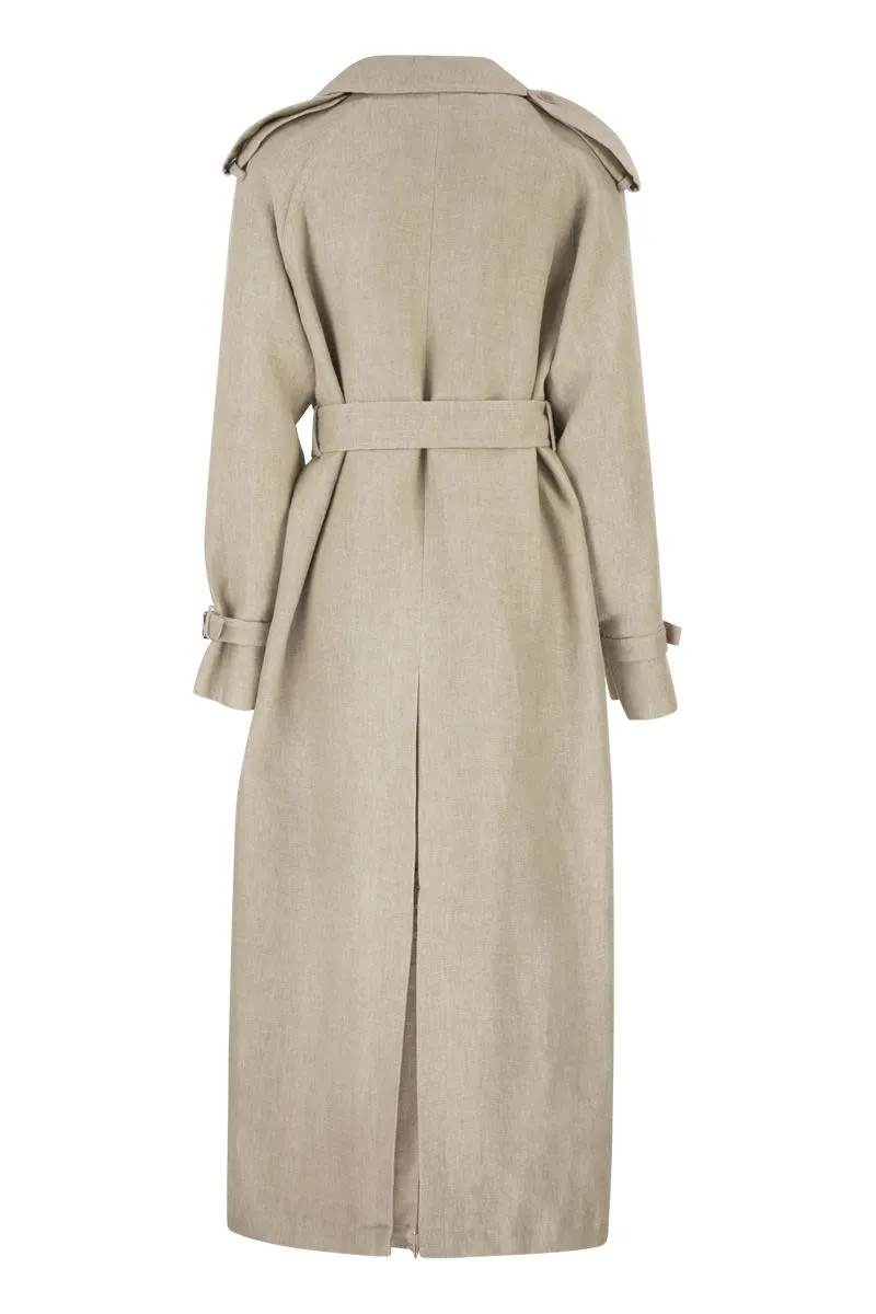 MXSPEDAGGI - LONG PURE LINEN TRENCH COAT sold by Lord & Taylor product image thumbnail 2