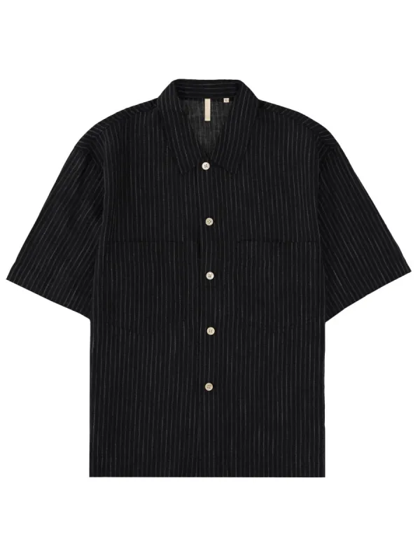 BLACK LINEN-COTTON SHIRT made by Sunflower