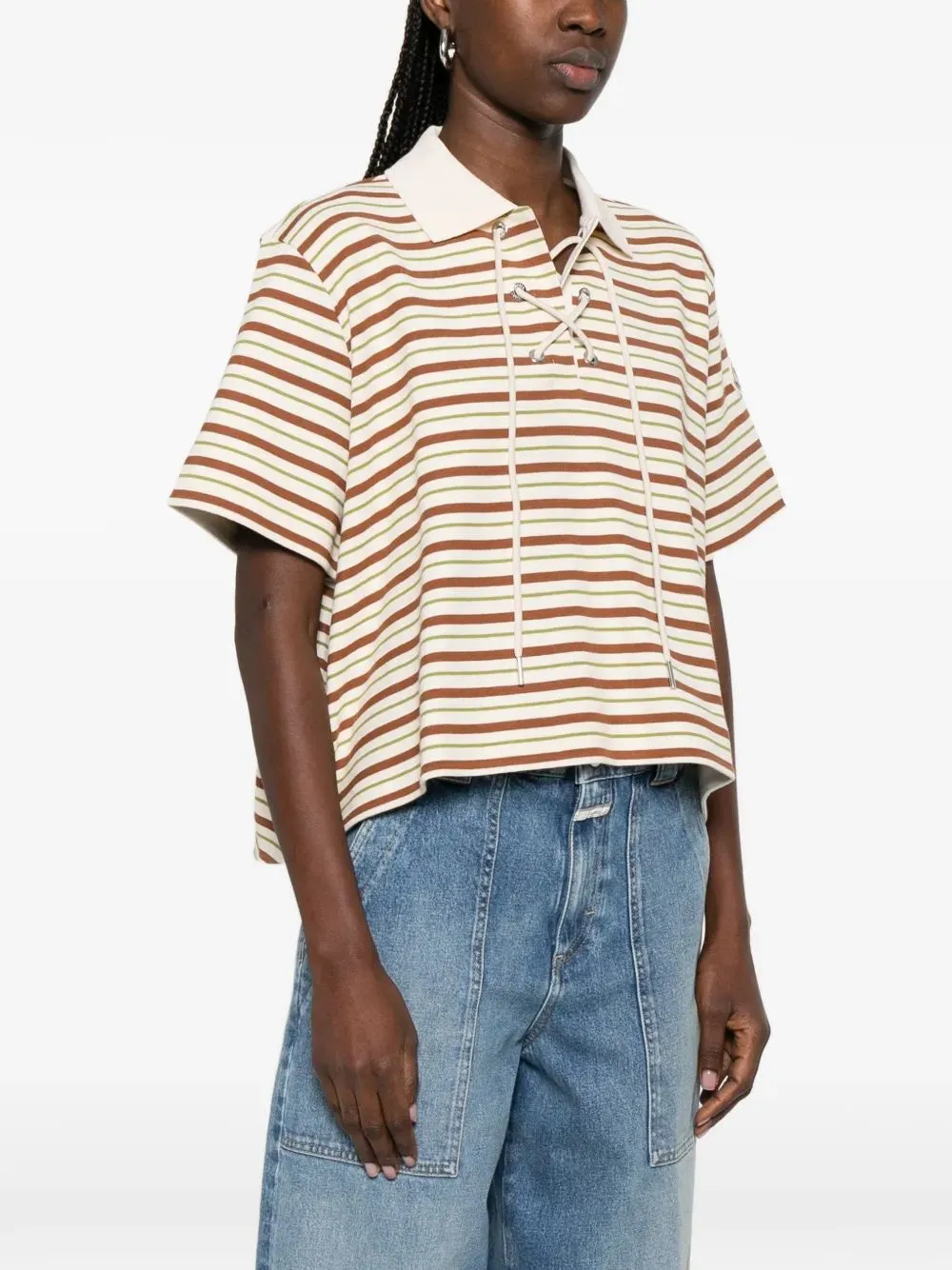 POLO MC BEIGE WITH BROWN AND GREEN STRIPES sold by Lord & Taylor product image thumbnail 3