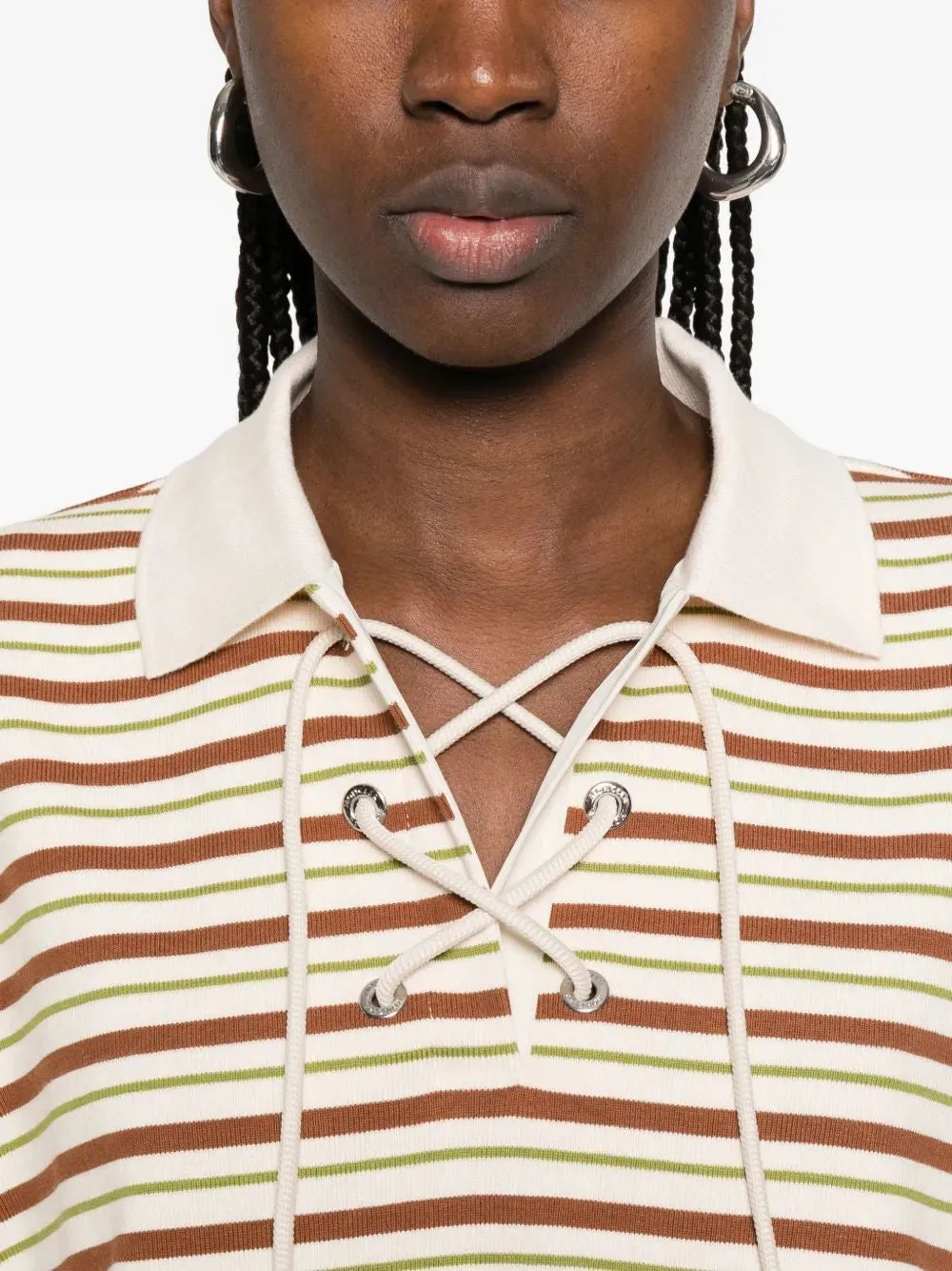 POLO MC BEIGE WITH BROWN AND GREEN STRIPES sold by Lord & Taylor product image thumbnail 5