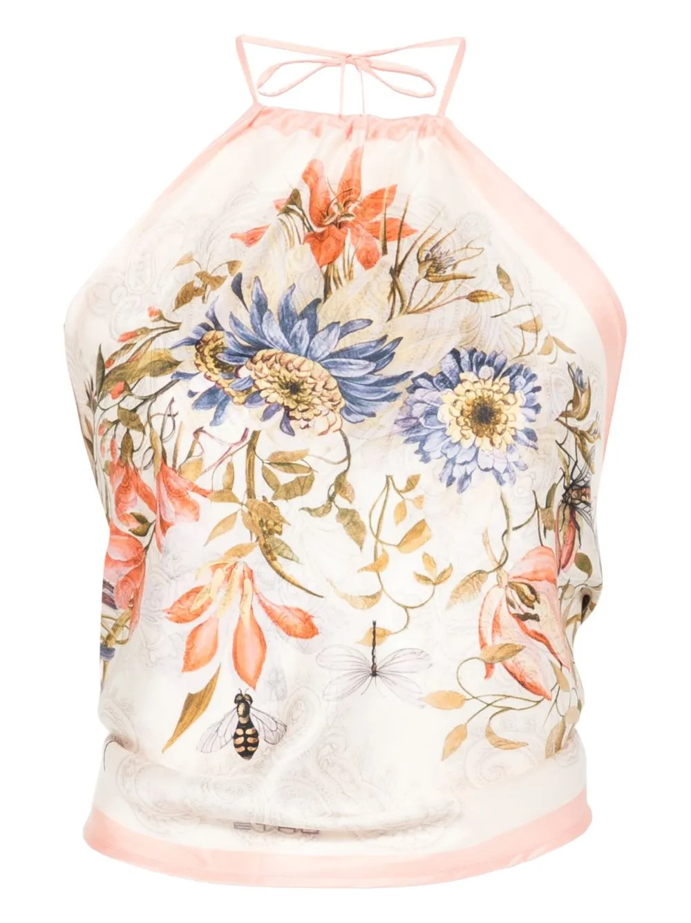 PINK TOP WITH FLOWERS, NECK-HITCHED sold by Lord & Taylor product image thumbnail 5