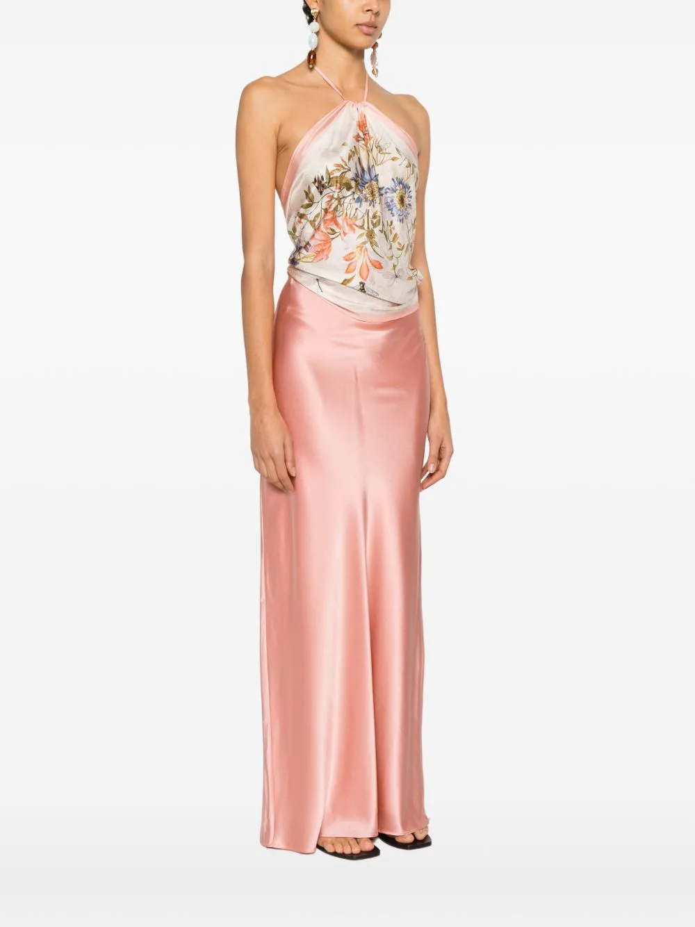 PINK TOP WITH FLOWERS, NECK-HITCHED sold by Lord & Taylor product image thumbnail 2