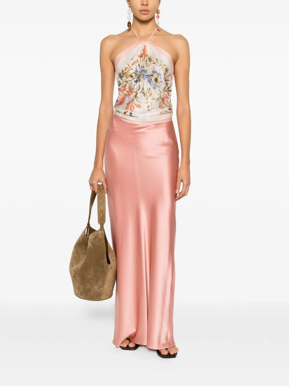 PINK TOP WITH FLOWERS, NECK-HITCHED sold by Lord & Taylor product image thumbnail 3