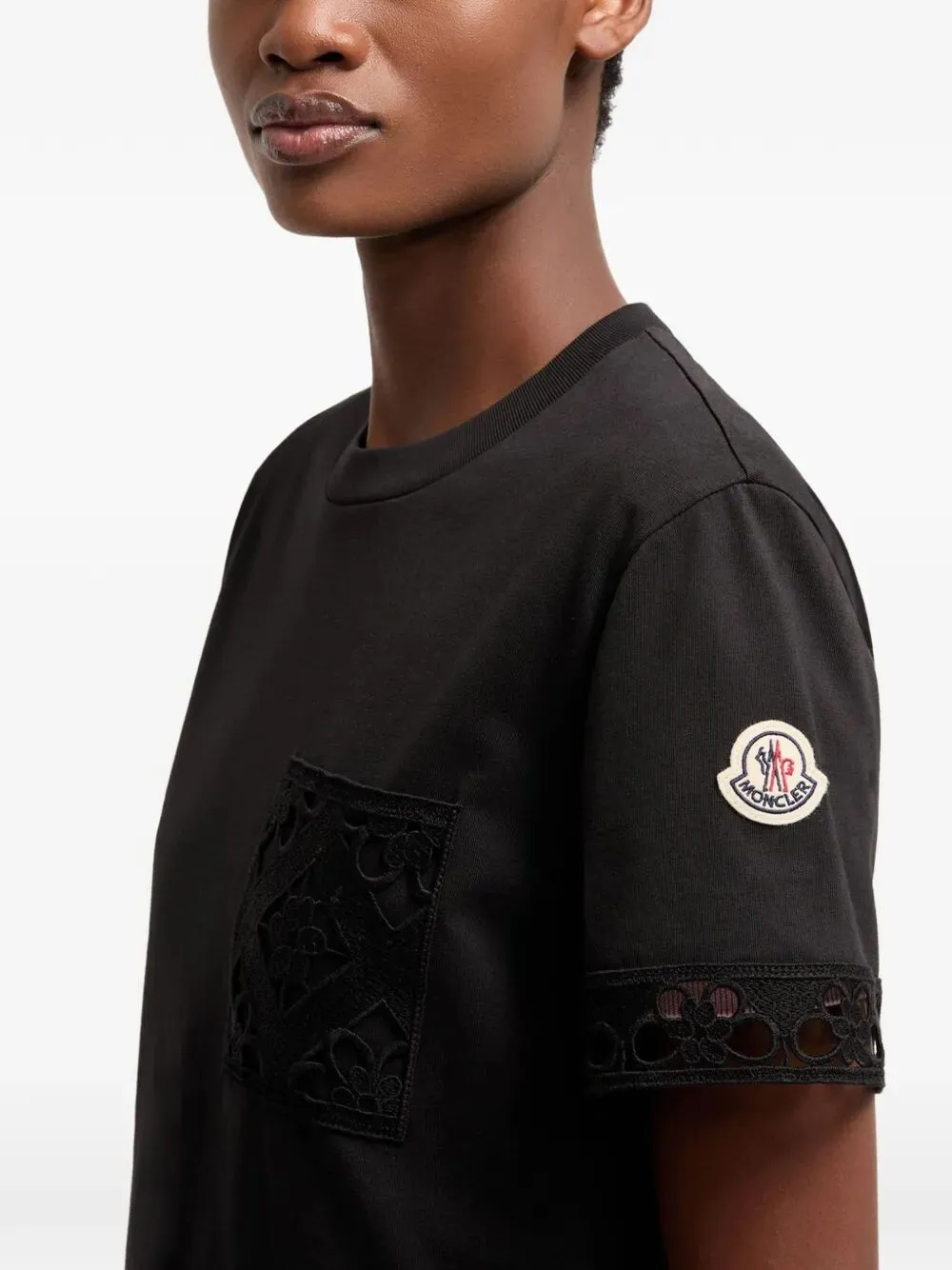 BLACK SHORT-SIZE T-SHIRT WITH EMBROIDERED POCKET sold by Lord & Taylor product image thumbnail 4