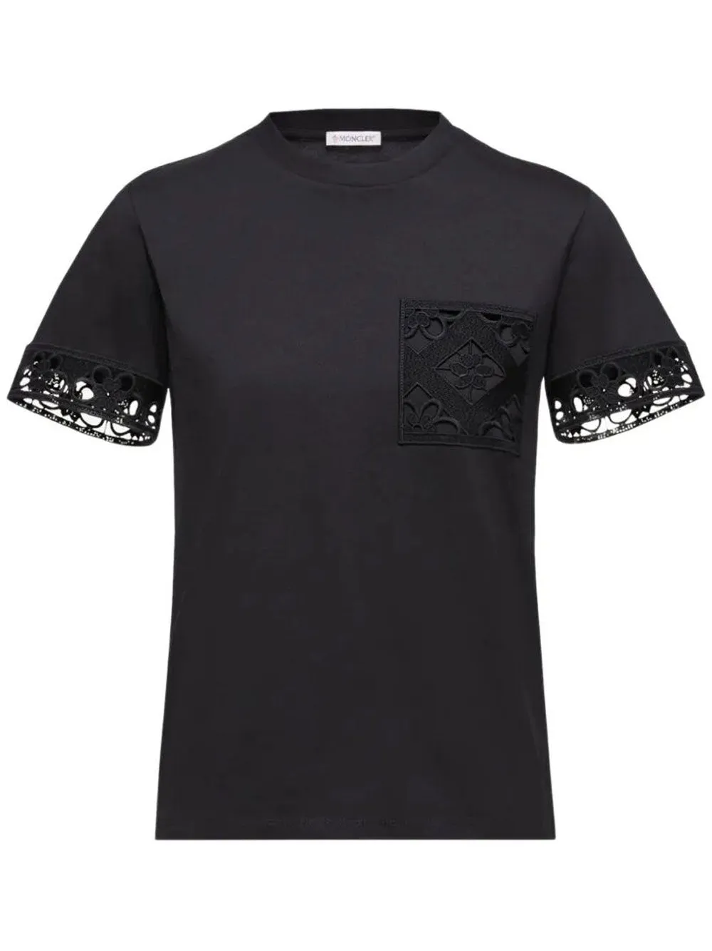 BLACK SHORT-SIZE T-SHIRT WITH EMBROIDERED POCKET sold by Lord & Taylor