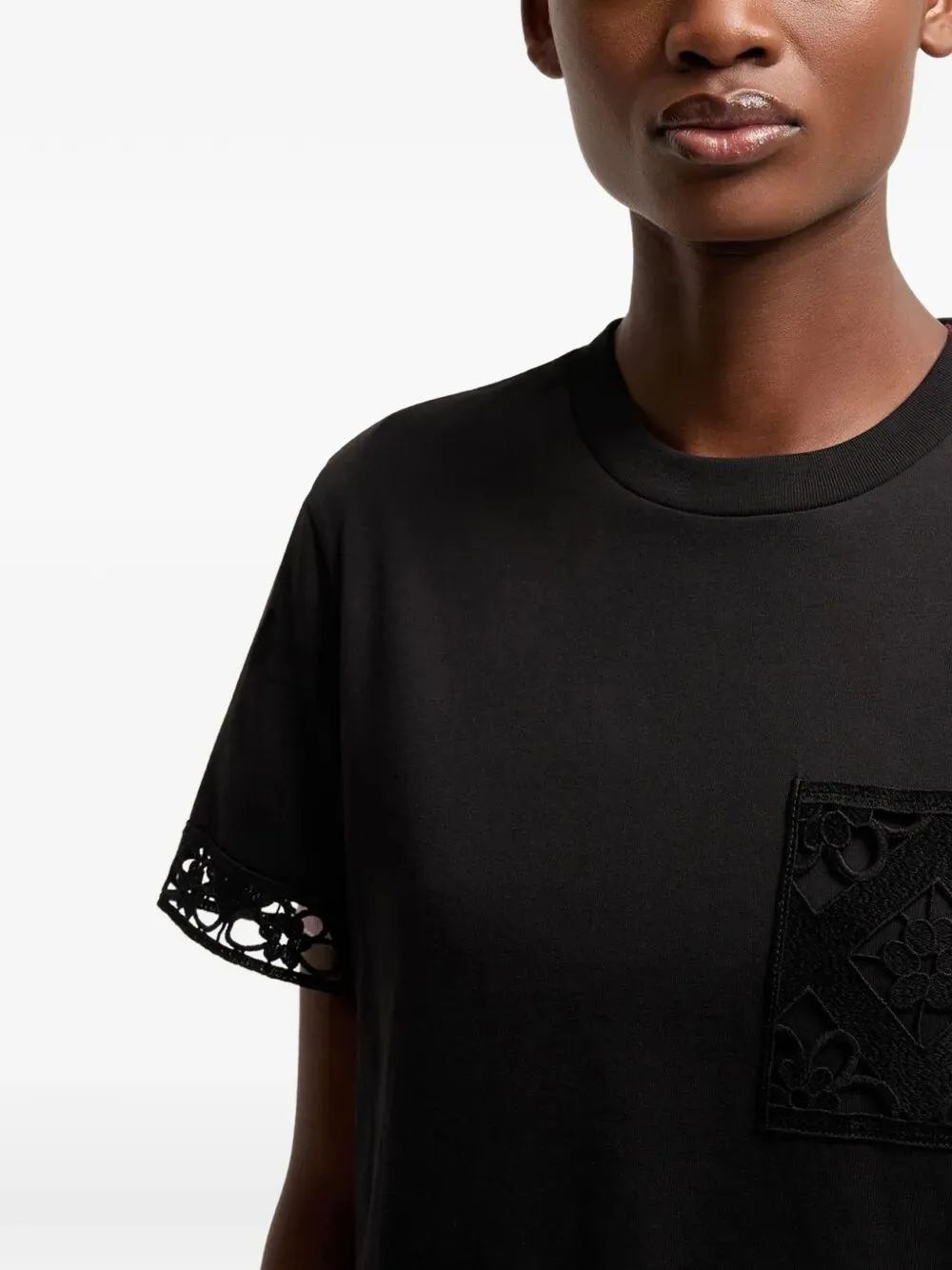 BLACK SHORT-SIZE T-SHIRT WITH EMBROIDERED POCKET sold by Lord & Taylor product image thumbnail 5