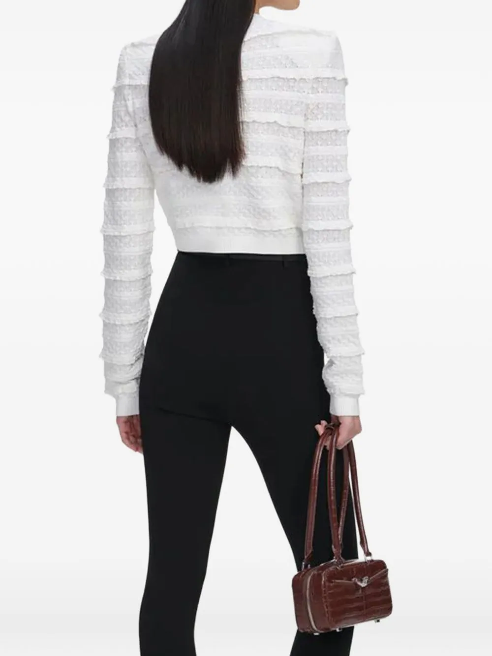 WHITE POINTELLE CARDIGAN sold by Lord & Taylor product image thumbnail 2