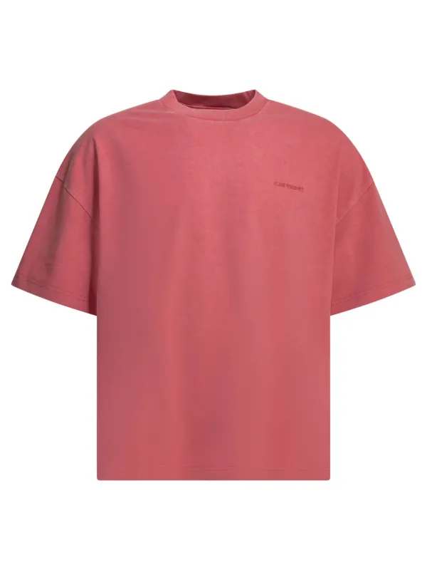BENTON CREWNECK FUCHSIA COTTON T-SHIRT made by Carhartt WIP