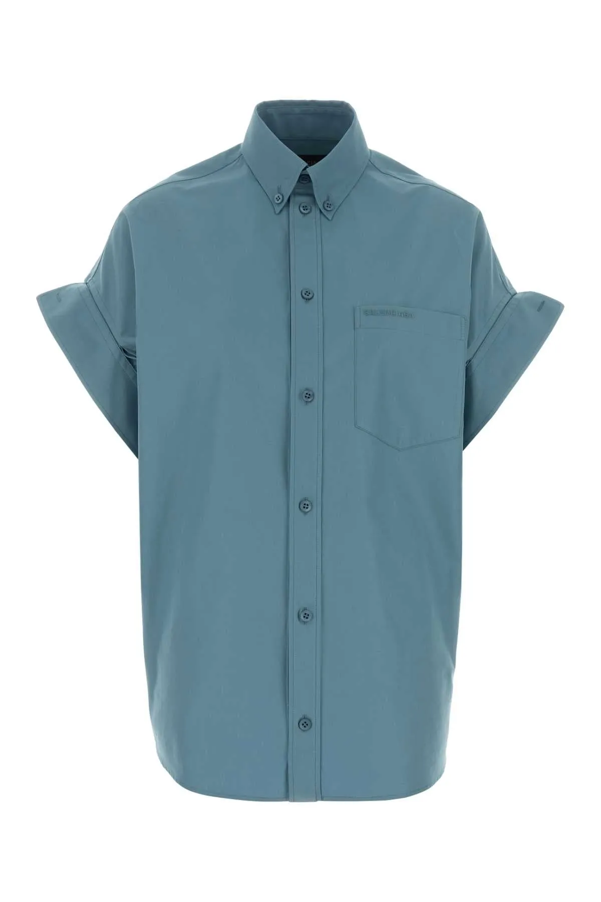 PETROL BLUE SHIRT WITH SEWN SLEEVES sold by Lord & Taylor