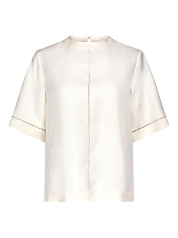 TOP MC HAVANA NATURAL SILK DET STRIPE made by Loulou De Saison