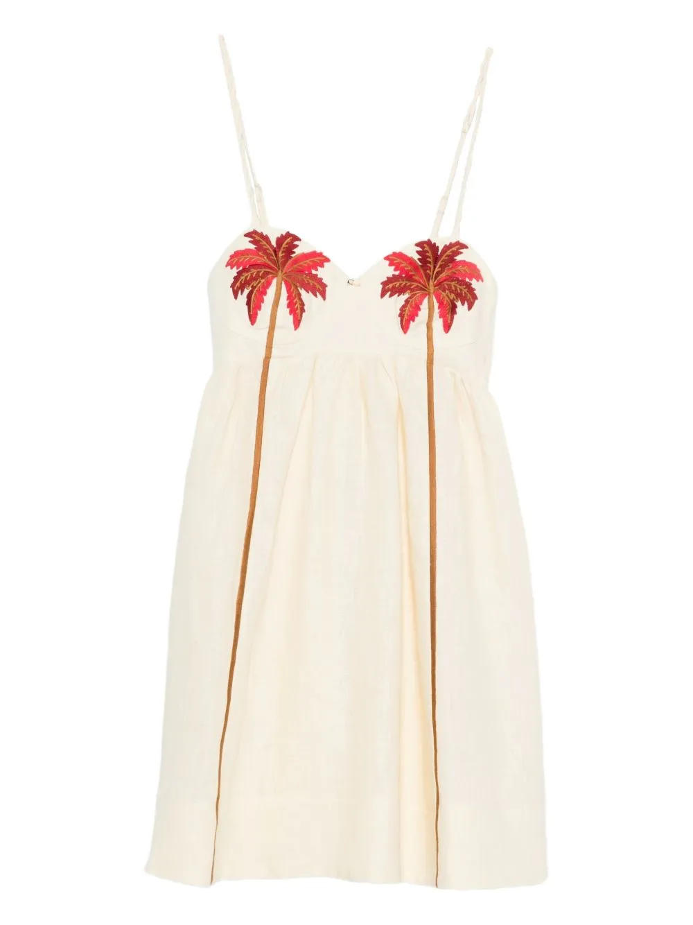 SHORT VANILLA DRESS WITH EMBROIDERED PALM TREES sold by Lord & Taylor product image thumbnail 5