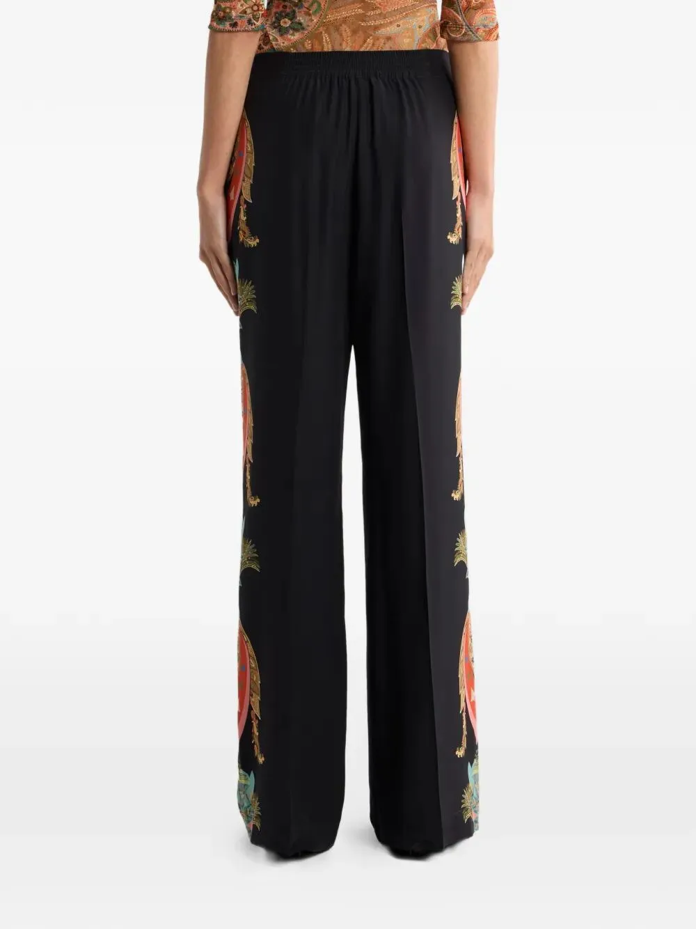 SILK PALAZZO TROUSERS WITH PAISLEY FOLIAGE PRINT sold by Lord & Taylor product image thumbnail 3