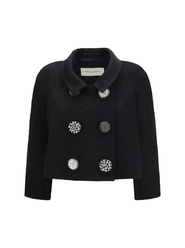 Cropped Jacket Black made by Dries Van Noten