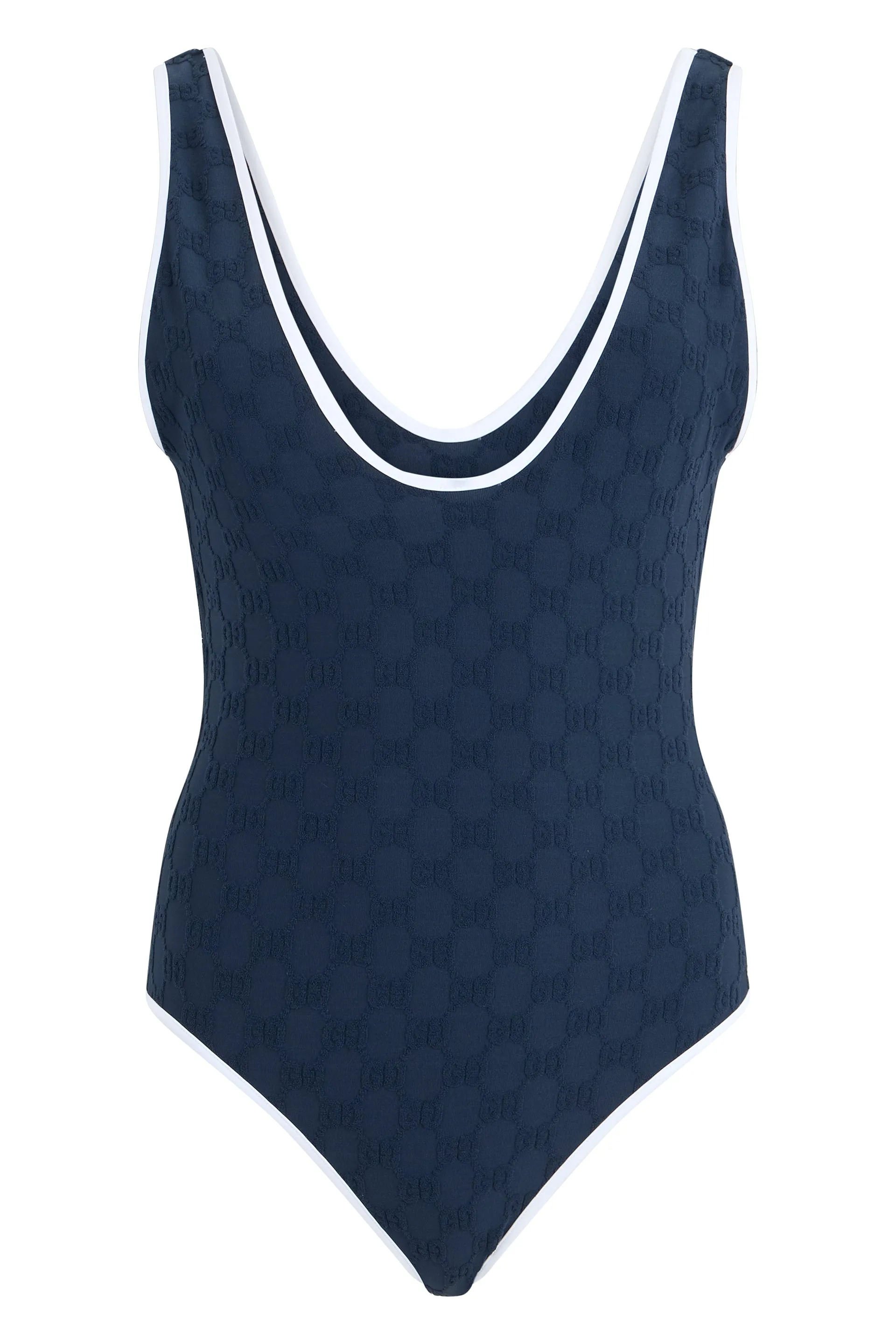 One-piece Swimsuit Jersey Jacquard Blue sold by Lord & Taylor