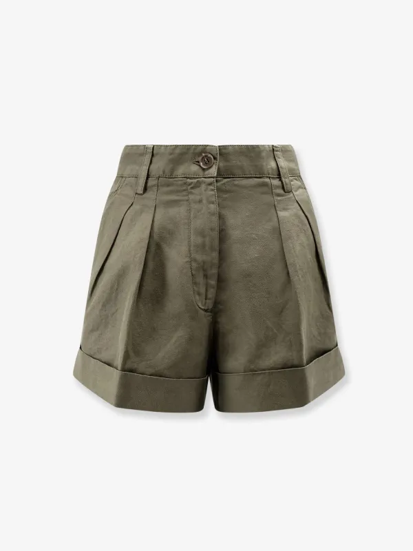 Shorts Cotton-Linen Green made by Aspesi