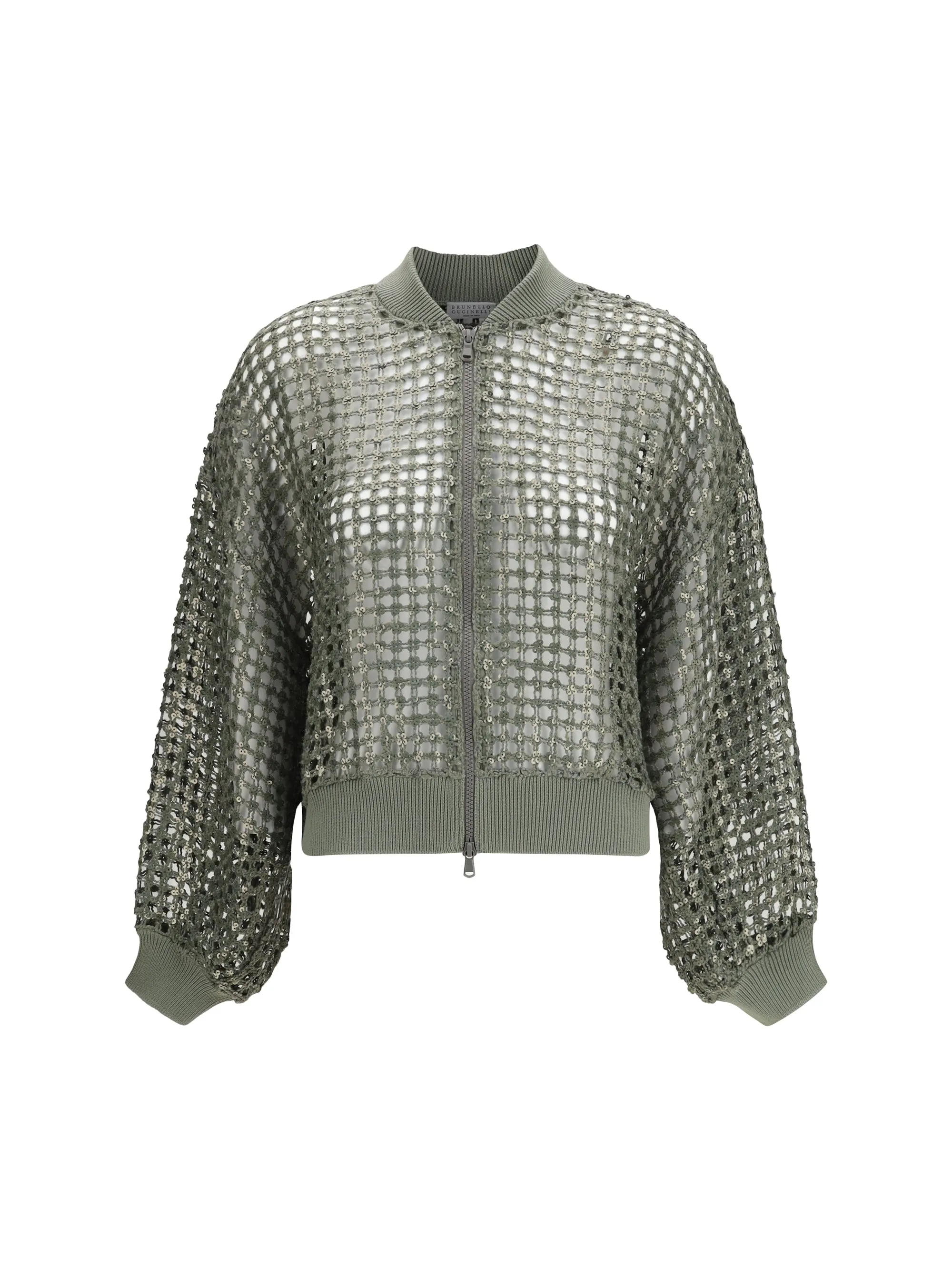 Cardigan Net Embroidery Eucalyptus Silk-Linen sold by Lord & Taylor