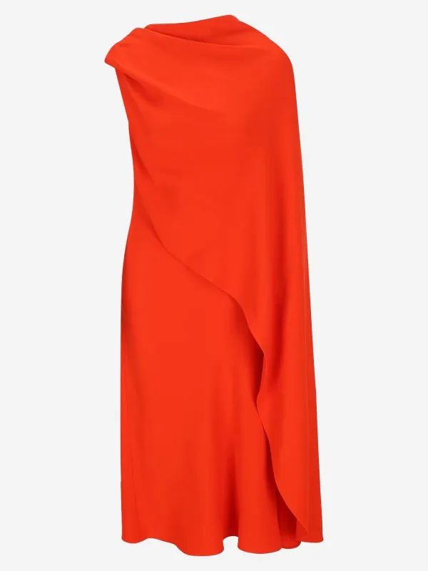 Dress Draped Silk-Wool Red made by Balenciaga