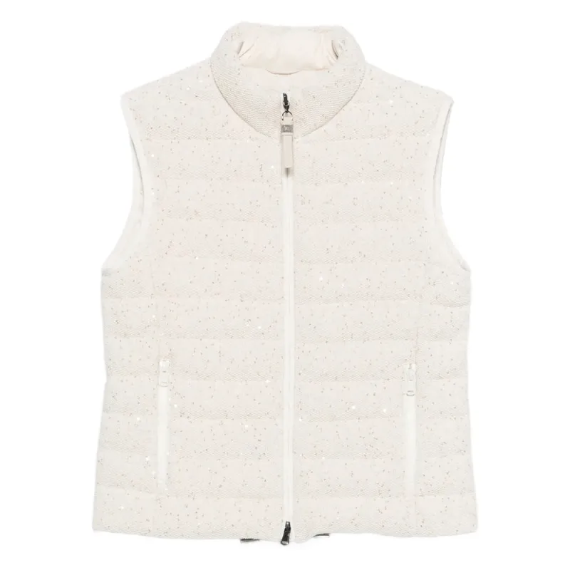 Light Beige Sequin Waistcoat made by Brunello Cucinelli