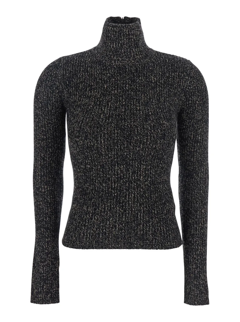 Grey Turtleneck Sweater with Ribbed Design sold by Lord & Taylor