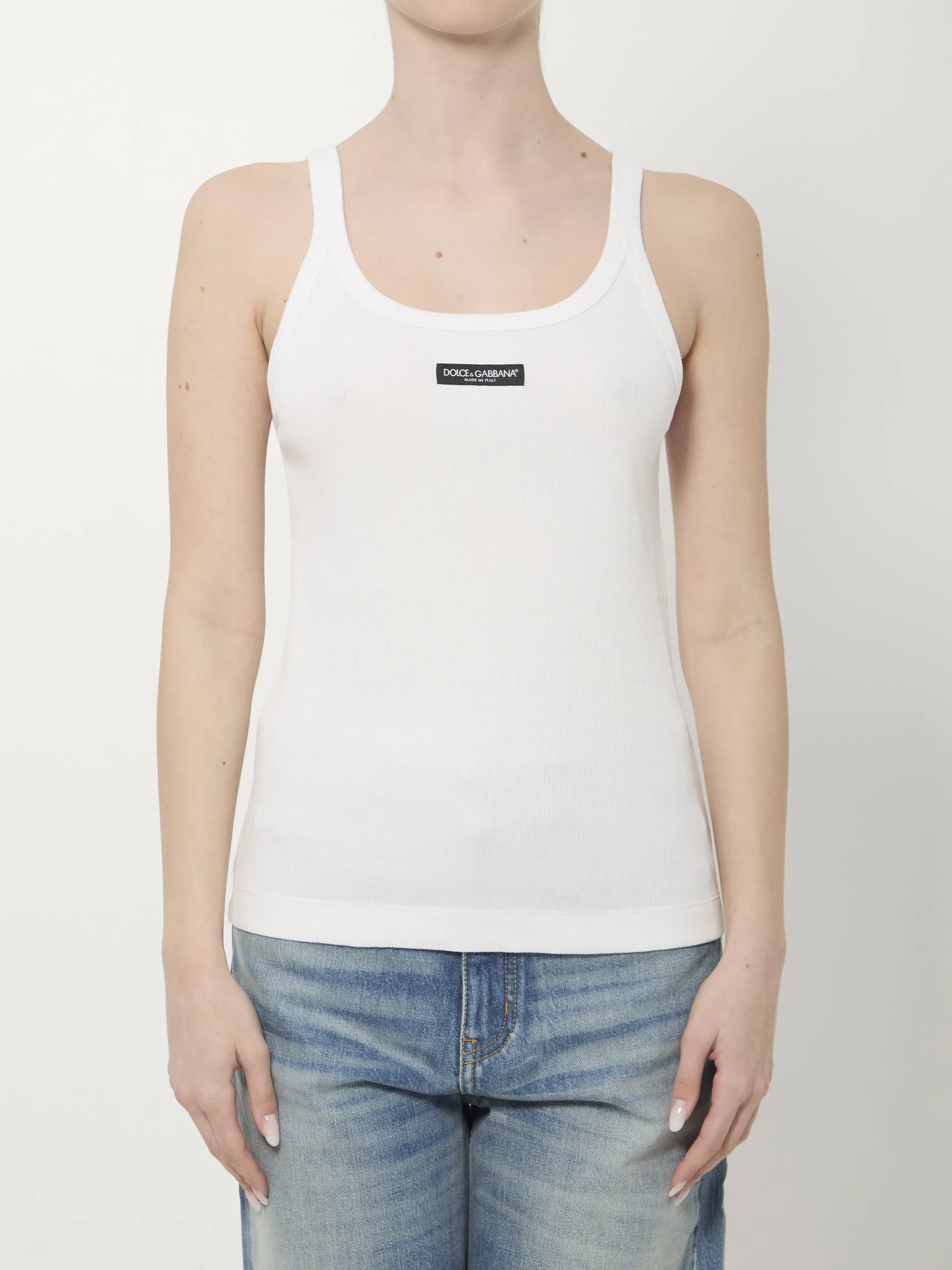 Ribbed tank top sold by Lord & Taylor