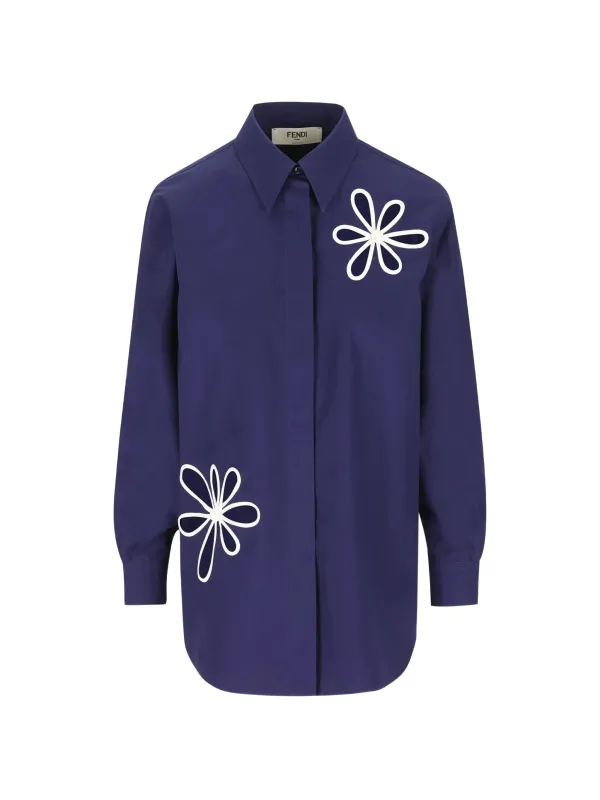 Cotton shirt with cut out made by Fendi