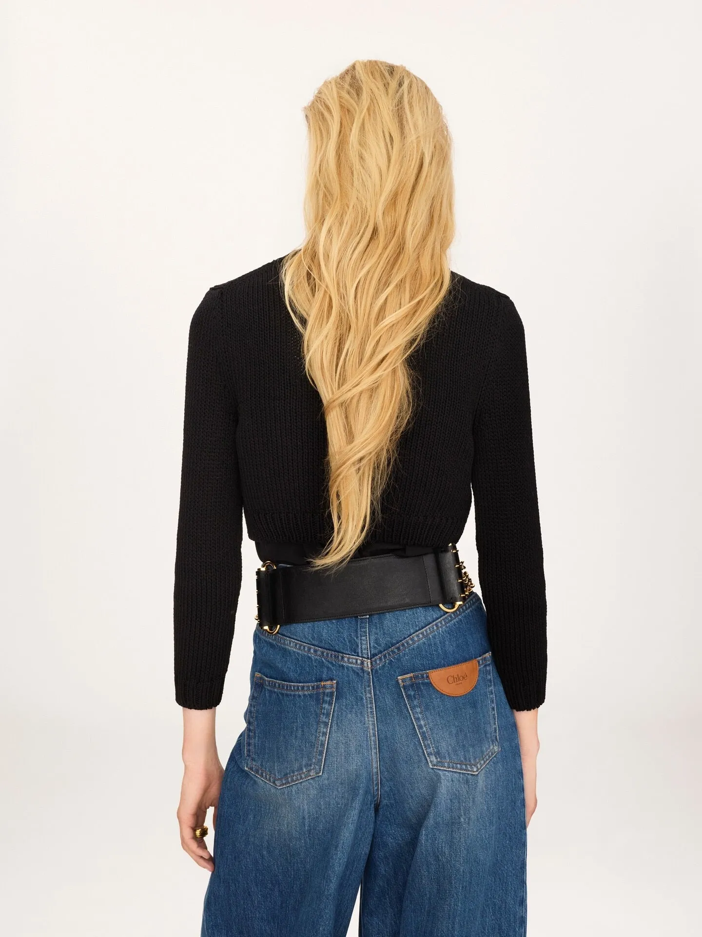 SHORT, FITTED CARDIGAN WITH LOGO IN COTTON KNIT sold by Lord & Taylor product image thumbnail 4