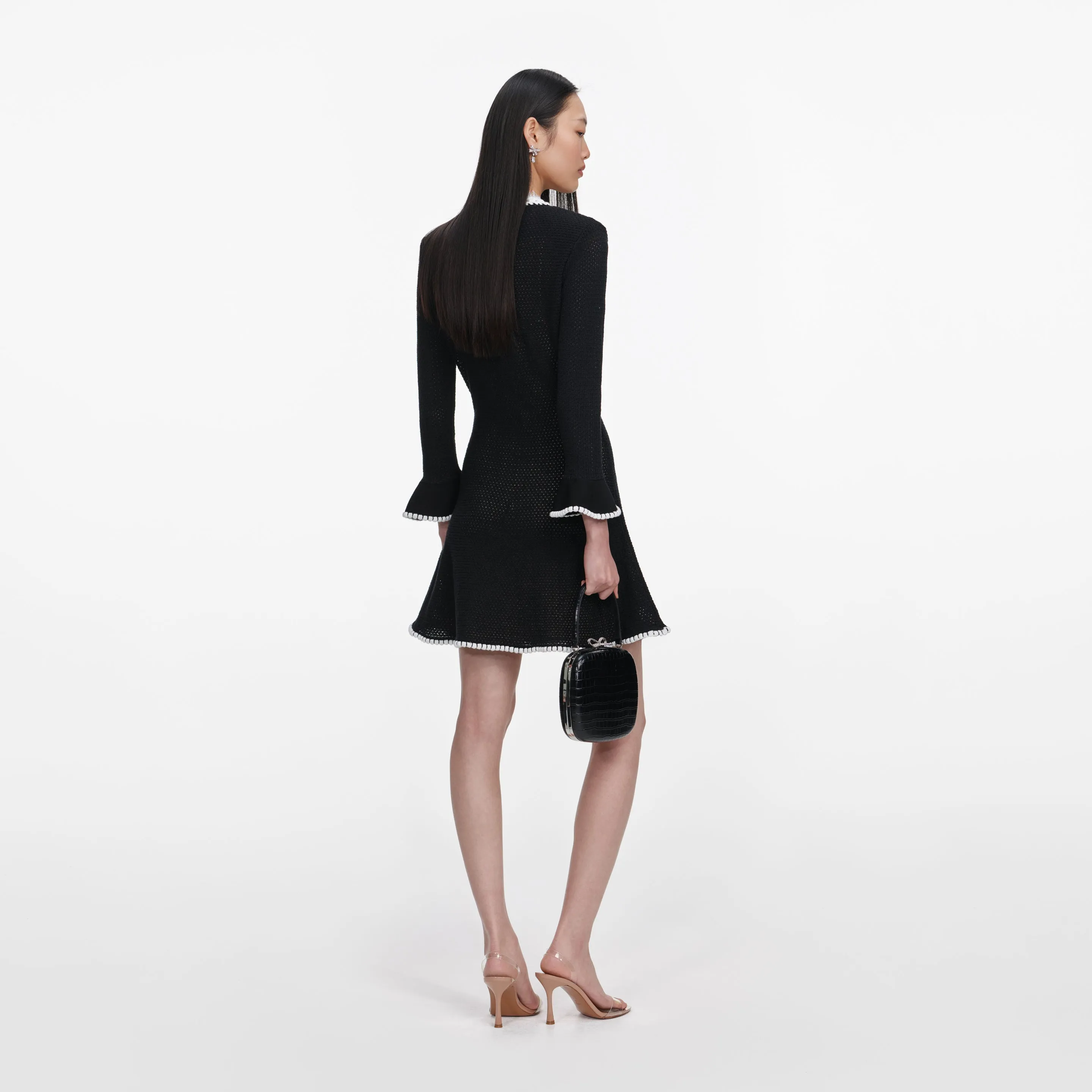 LACE TRIM KNIT MINI DRESS sold by Lord & Taylor product image thumbnail 3