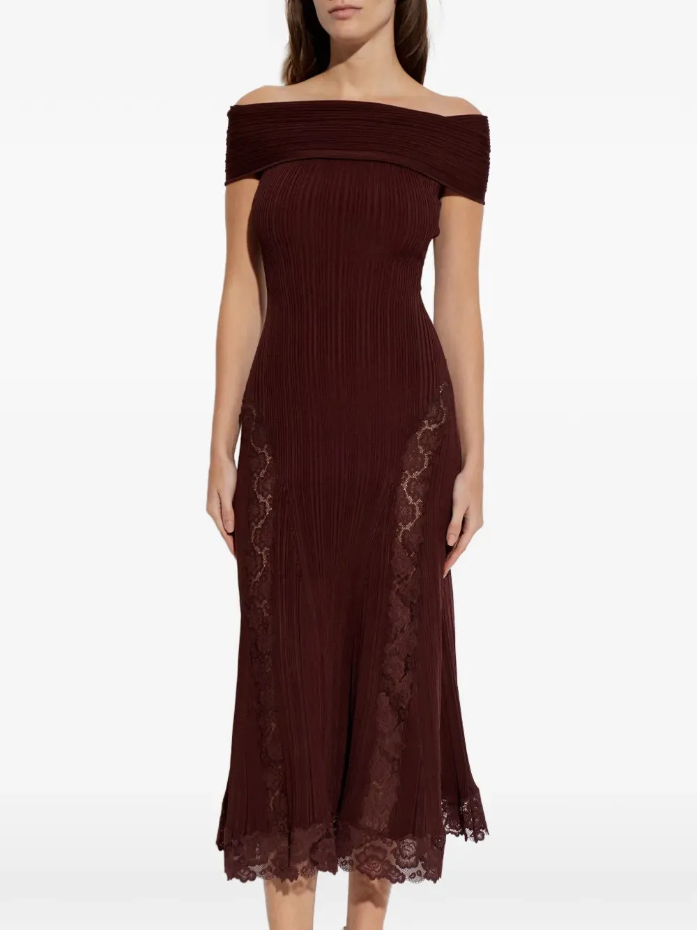 MIDI DRESS WITH KNITTED LACE INSERTS sold by Lord & Taylor product image thumbnail 3