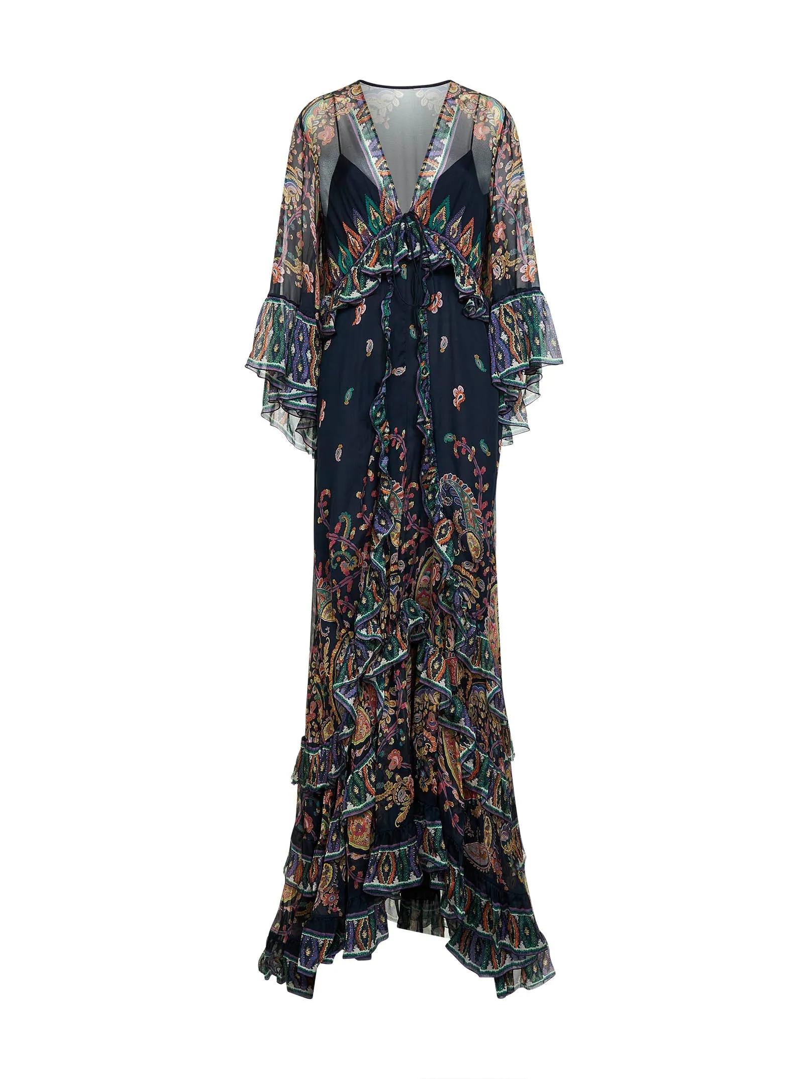 Long Silk Chiffon Dress Blue sold by Lord & Taylor