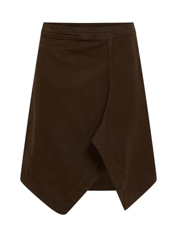 Skirt Asymmetric Denim Brown made by Lemaire
