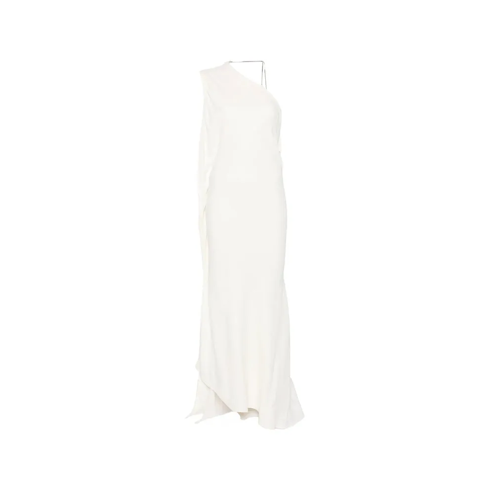 One-Shoulder Draped Dress with Chain Detail sold by Lord & Taylor