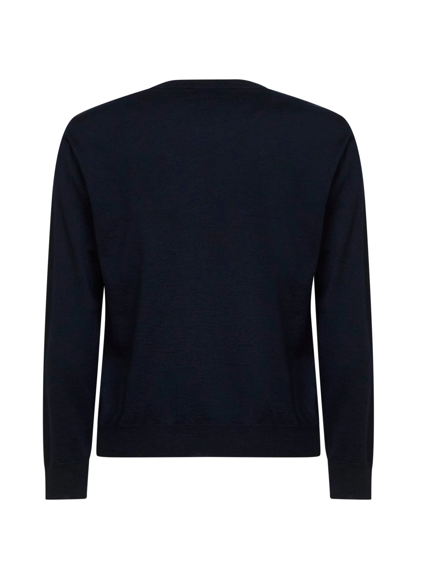 Crewneck Sweater VLogo Navy Wool sold by Lord & Taylor product image thumbnail 2