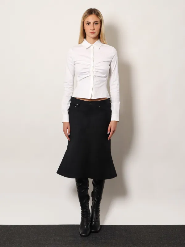 Skirt Midi Cotton Black made by Balenciaga