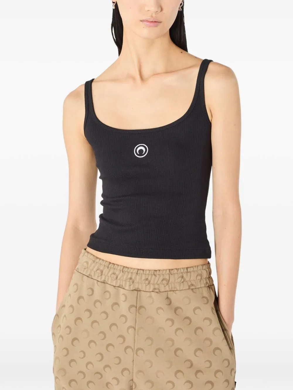 MOON LOGO RIBBED JERSEY TANK TOP - - KNITWEAR - BLACK sold by Lord & Taylor product image thumbnail 4