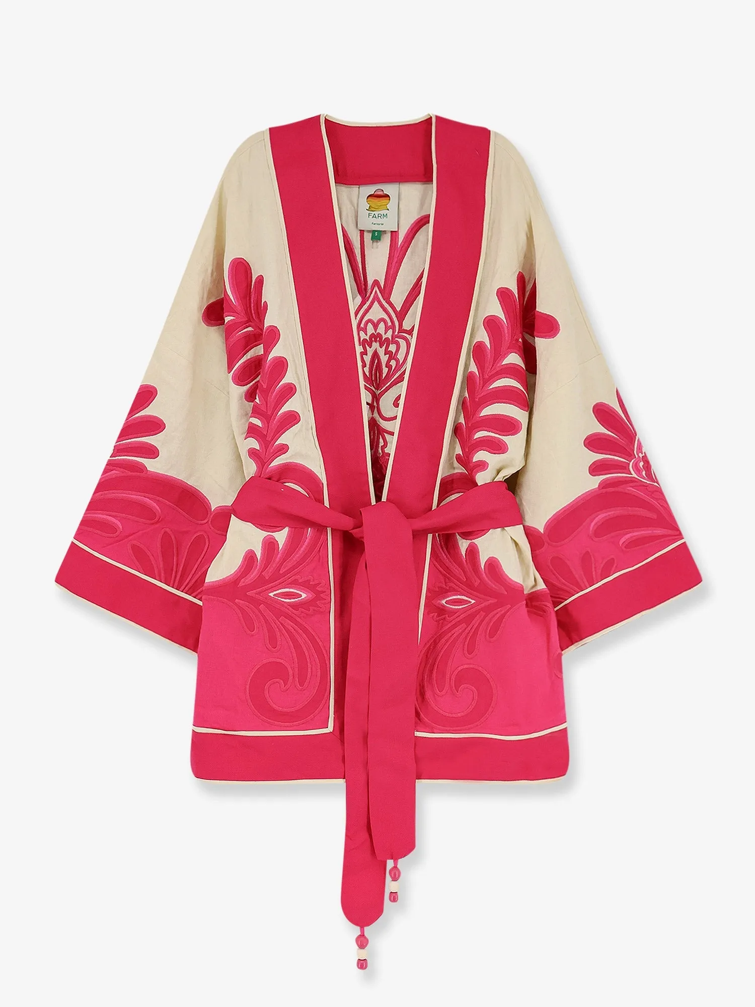 Kimono Top Pink Linen-Viscose Blend sold by Lord & Taylor