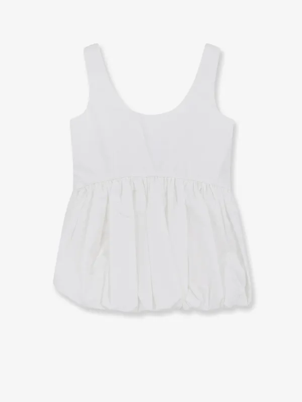 Tank Top Peplum Cotton White made by Rohe