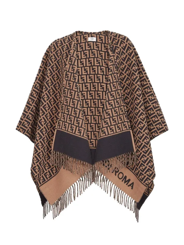 WOOL AND CASHMERE PONCHO made by Fendi