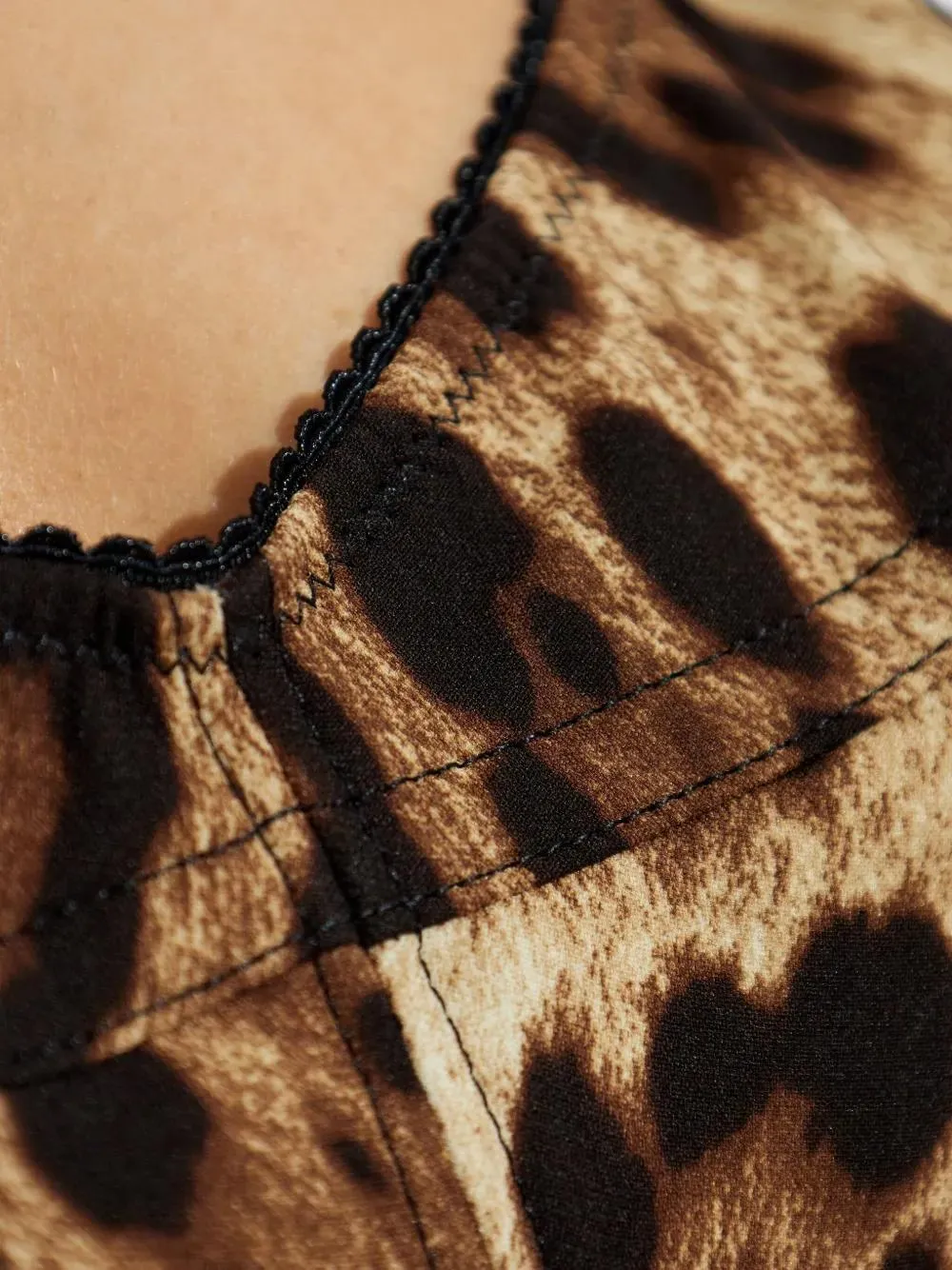 LEOPARD-PRINT CHARMEUSE BUSTIER TOP sold by Lord & Taylor product image thumbnail 5