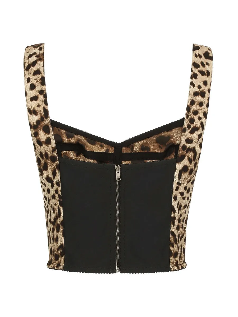 LEOPARD-PRINT CHARMEUSE BUSTIER TOP sold by Lord & Taylor product image thumbnail 2