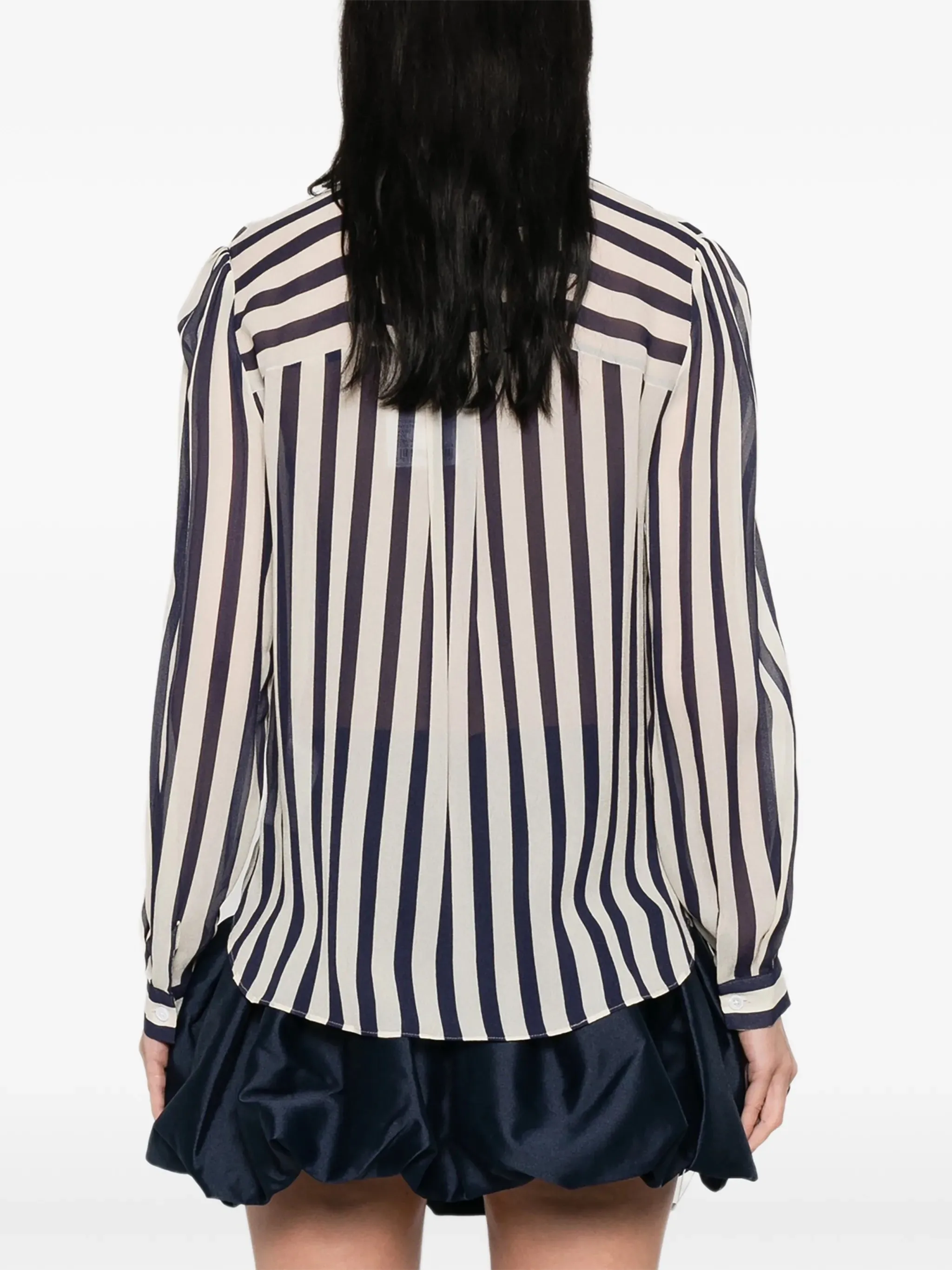 STRIPE TIE NECK BLOUSE sold by Lord & Taylor product image thumbnail 4