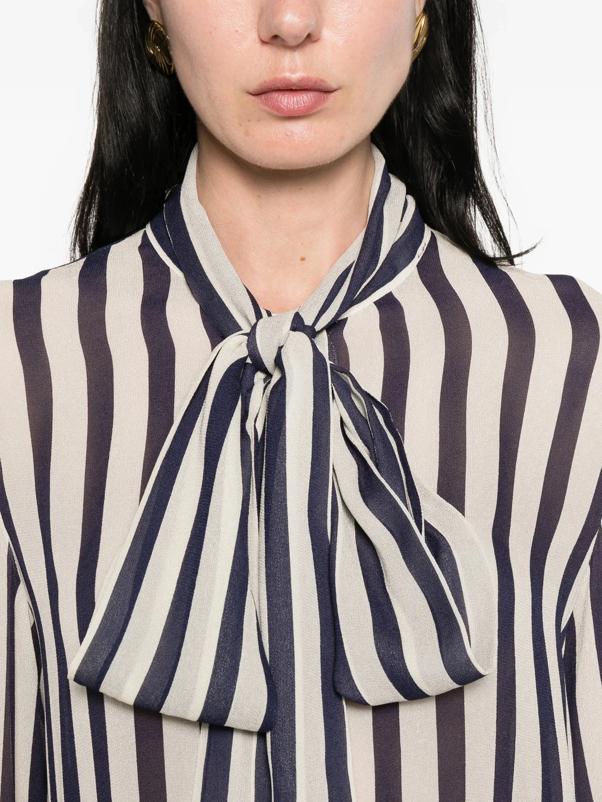STRIPE TIE NECK BLOUSE sold by Lord & Taylor product image thumbnail 5