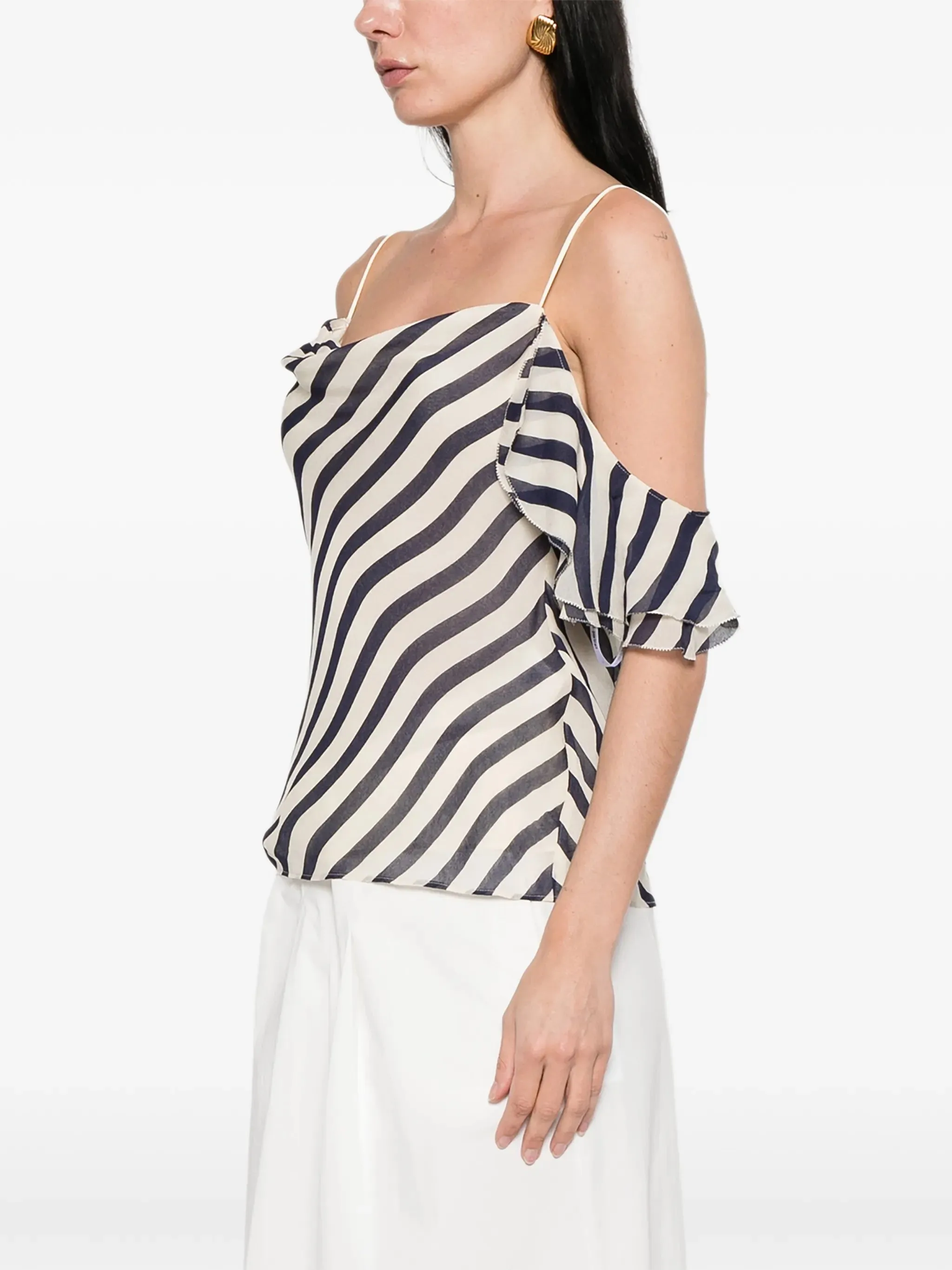 STRIPE GEORGETTE TOP sold by Lord & Taylor product image thumbnail 4