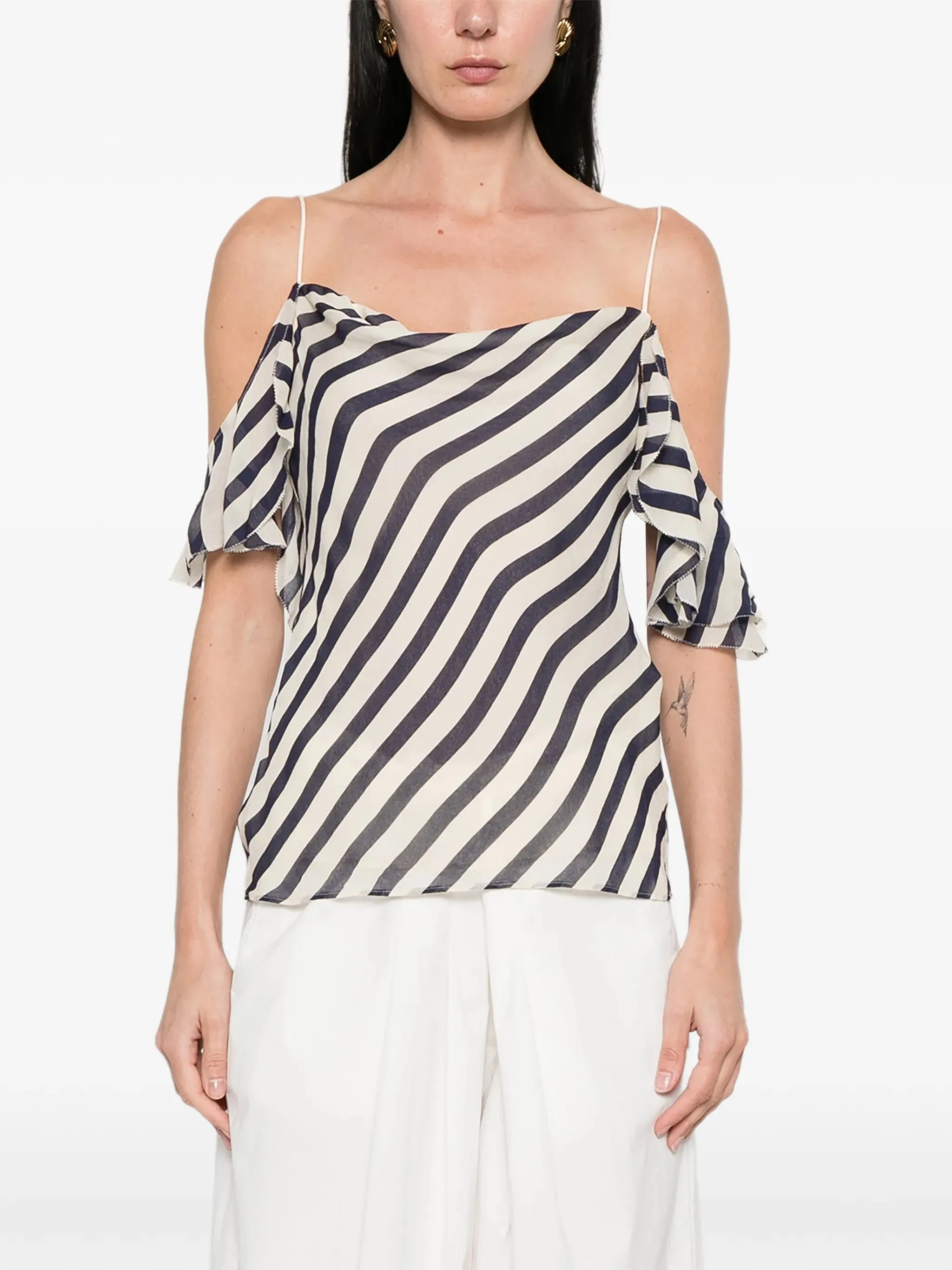 STRIPE GEORGETTE TOP sold by Lord & Taylor product image thumbnail 3