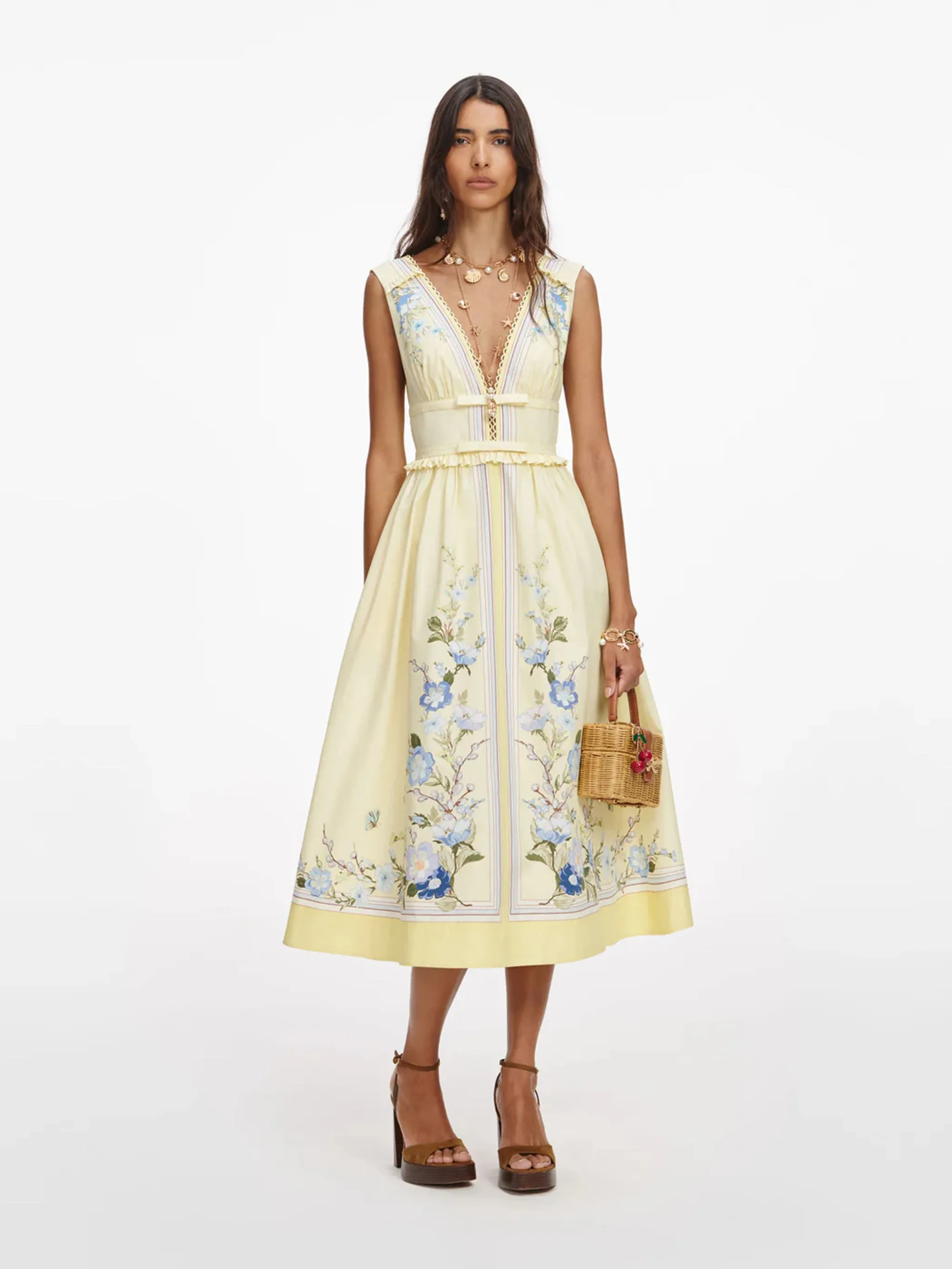 FLORAL COTTON MIDI DRESS sold by Lord & Taylor product image thumbnail 3