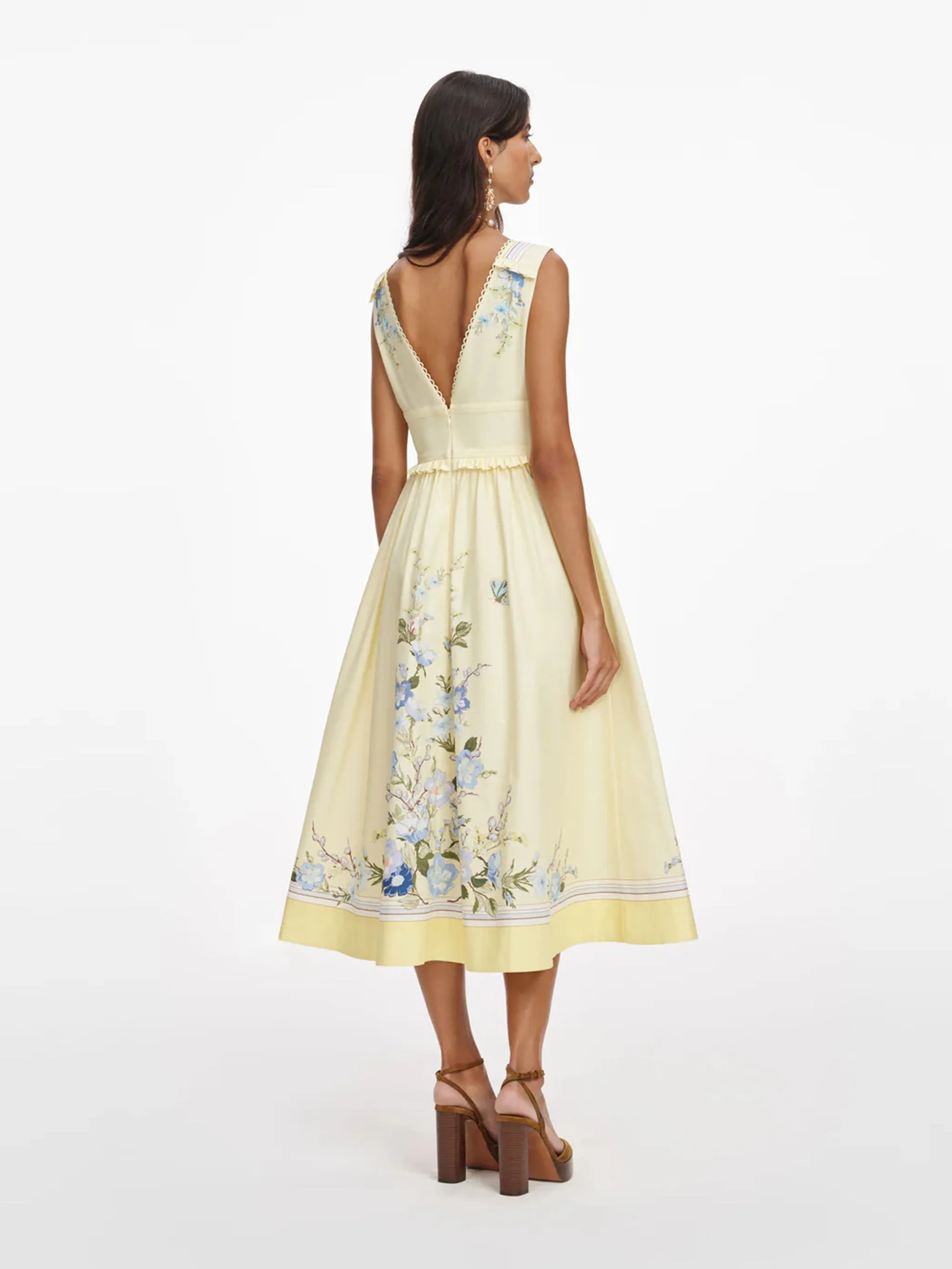 FLORAL COTTON MIDI DRESS sold by Lord & Taylor product image thumbnail 4