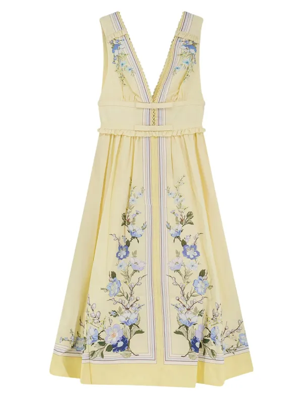 FLORAL COTTON MIDI DRESS made by Self-Portrait