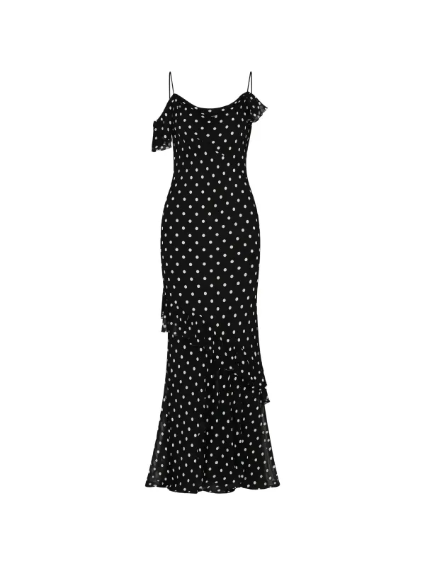 POLKA DOT GEORGETTE MAXI DRESS made by Self-Portrait