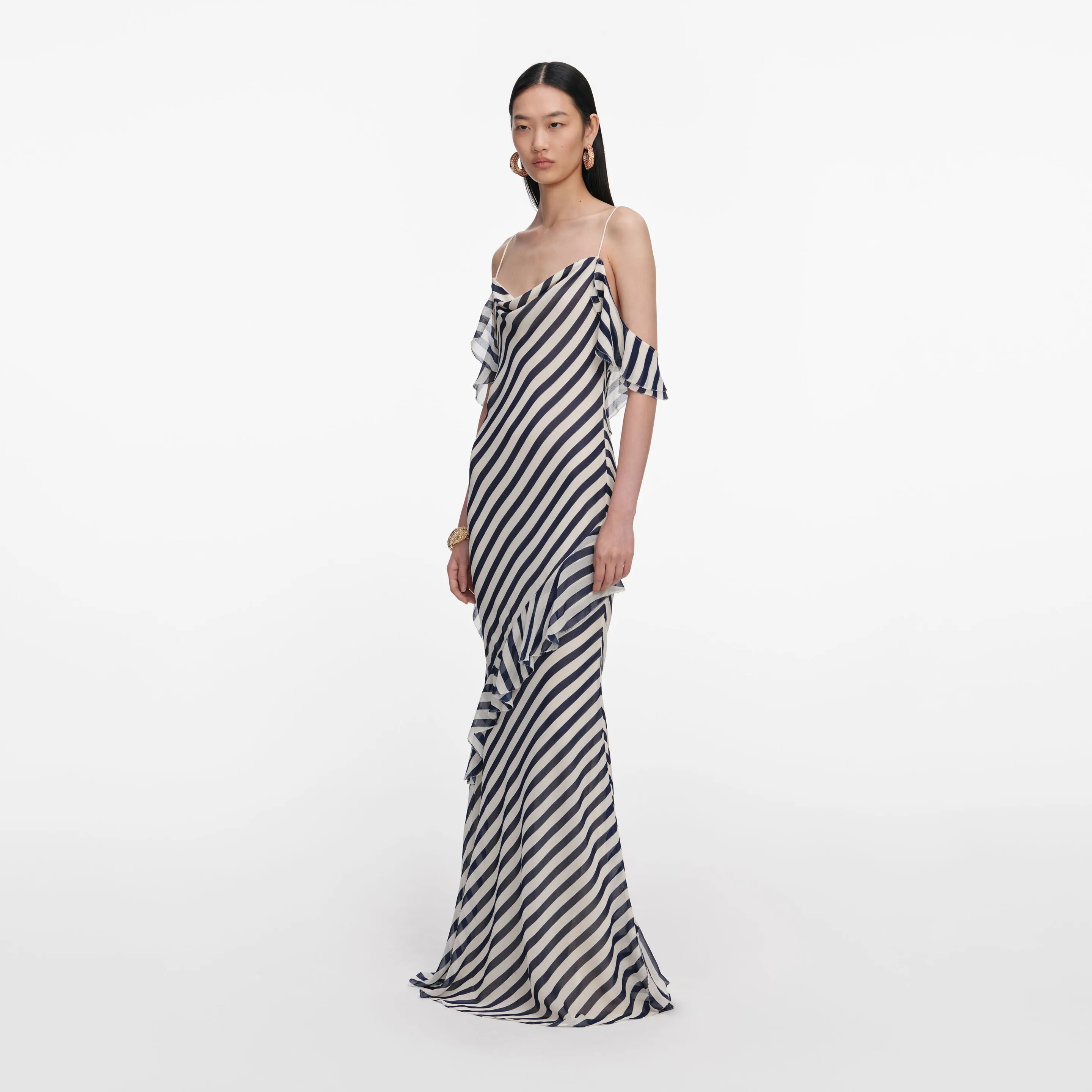 STRIPE GEORGETTE MAXI DRESS sold by Lord & Taylor product image thumbnail 2