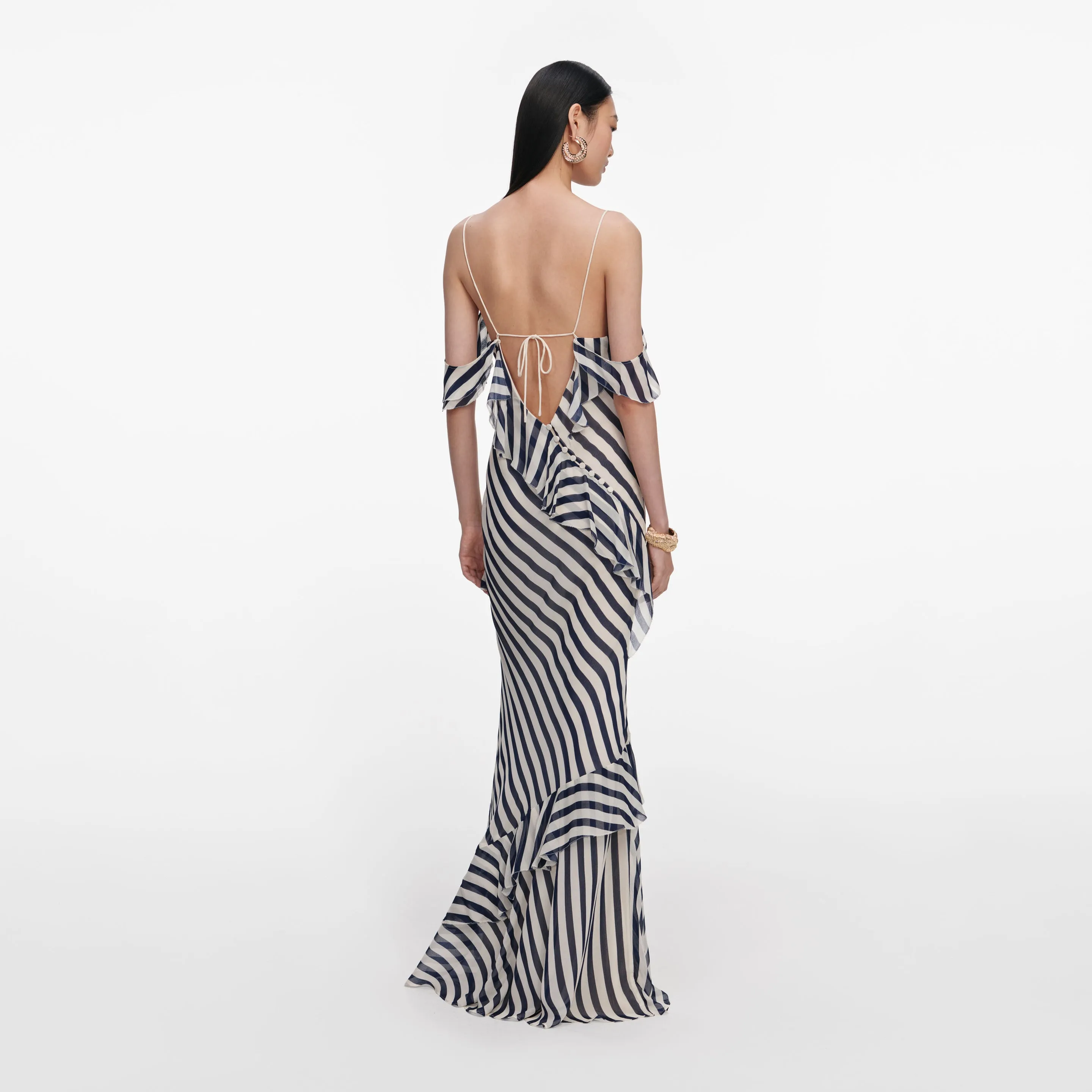 STRIPE GEORGETTE MAXI DRESS sold by Lord & Taylor product image thumbnail 3